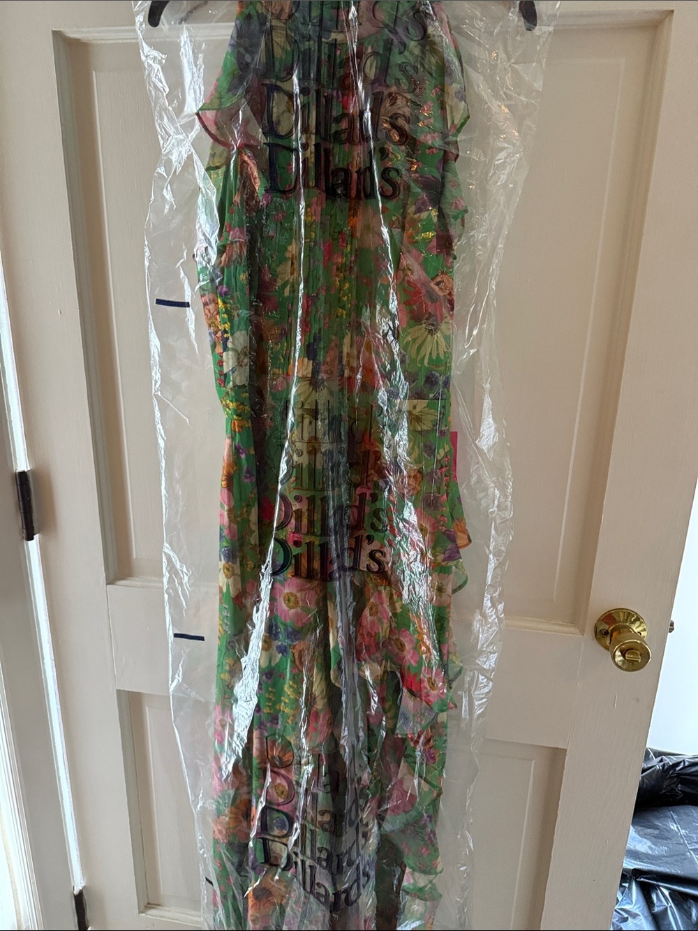 Betsy & Adam Green Floral Ruffled Halter Maxi Dress - Picture 4 of 10
